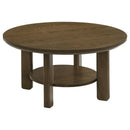 Coaster Furniture Ottowa 706308-S2 2-piece Round Wood Coffee Table Set - Brown IMAGE 5
