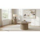  Coaster Furniture Hamlyn 706497 Round Fluted Occasional End Table - Natural Oak IMAGE 6