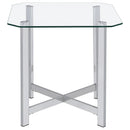  Coaster Furniture Cronin 706568-S3 3-piece Tempered Glass Top Coffee Table Set - Chrome IMAGE 6