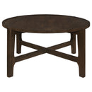  Coaster Furniture Cota 708288-S3 3-piece Solid Wood Coffee and End Table Set - Dark Brown IMAGE 3