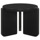  Coaster Furniture Cordova 709678-S3 3-piece Solid Wood Coffee and End Table Set - Black IMAGE 3