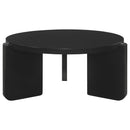  Coaster Furniture Cordova 709678-S3 3-piece Solid Wood Coffee and End Table Set - Black IMAGE 4