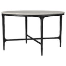  Coaster Furniture Hermas 710738 Round Genuine Marble Top Metal Coffee Table - White IMAGE 4