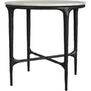  Coaster Furniture Hermas 710738-S2 2-piece Round Marble Coffee and End Table Set - White IMAGE 5