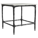  Coaster Furniture Ebby 710747 Square Genuine Marble Top Metal End Table - White IMAGE 1