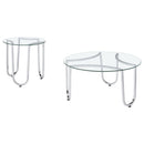  Coaster Furniture Beller 710908-S2 2-piece Round Tempered Glass Top Coffee Table Set - Chrome IMAGE 1