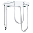  Coaster Furniture Beller 710908-S3 3-piece Round Tempered Glass Top Coffee Table Set - Chrome IMAGE 4