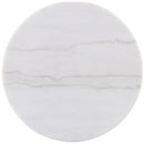  Coaster Furniture Jason 711418 Round White Marble Top Coffee Table - Greige IMAGE 2