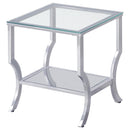  Coaster Furniture Saide 720338-S2 2-piece Glass Top Coffee and End Table Set - Chrome IMAGE 3