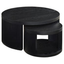  Coaster Furniture Sweeney 722820 2-piece Round Wood Occasional Nesting Table Set - Black IMAGE 1