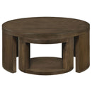  Coaster Furniture Sweeney 722830 2-piece Round Wood Occasional Nesting Table Set - Dark Walnut IMAGE 2