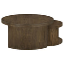  Coaster Furniture Sweeney 722830 2-piece Round Wood Occasional Nesting Table Set - Dark Walnut IMAGE 5