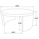  Coaster Furniture Sweeney 722838 39-inch Round Wood Occasional Coffee Table - Dark Walnut IMAGE 5