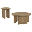  Coaster Furniture Adina 722938-S2 2-piece Round Coffee Table Set - Distressed Light Brown IMAGE 1