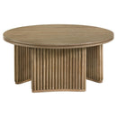  Coaster Furniture Adina 722938-S3 3-piece Round Coffee Table Set - Distressed Light Brown IMAGE 3