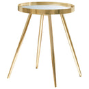  Coaster Furniture Kaelyn 723918-S2 3-piece Round Coffee and End Table Set - Gold IMAGE 3