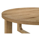  Coaster Furniture Kessler 735987 Round Sculptural Wood End Table - Light Oak IMAGE 8