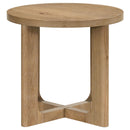  Coaster Furniture Kessler 735988-S3 3-piece Round Sculptural Wood Coffee Table Set - Light Oak IMAGE 11