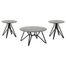  Coaster Furniture Hadi 736178-S3 3-piece Round SmartTop Coffee and End Table Set - Cement IMAGE 1