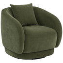  Coaster Furniture Arnaud 902487 Chenille Upholstered Swivel Accent Chair - Green IMAGE 3