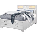  IFDC Jordyn Full Upholstered Platform Bed with Storage Jordyn Full Bed - White IMAGE 1