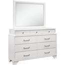  IFDC Jordyn 6-Drawer Dresser with Mirror Jordyn Dresser & Mirror - White IMAGE 1