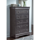  IFDC Pompei 5-Drawer Chest Pompei Chest - Grey IMAGE 1