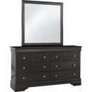  IFDC Pompei 6-Drawer Dresser with Mirror Pompei Dresser & Mirror - Grey IMAGE 1