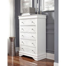  IFDC Pompei 5-Drawer Chest Pompei Chest - White IMAGE 1
