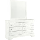  IFDC Pompei 6-Drawer Dresser with Mirror Pompei Dresser & Mirror - White IMAGE 1