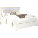  IFDC Pompei Queen Panel Bed with Storage Pompei Queen Bed - White IMAGE 1