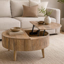  !nspire Balark 301-071NAT Round Lift-Top Coffee Table - Natural IMAGE 2