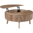  !nspire Balark 301-071NAT Round Lift-Top Coffee Table - Natural IMAGE 3