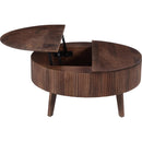  !nspire Balark 301-071WAL Round Lift-Top Coffee Table - Walnut IMAGE 4
