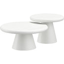  !nspire Galio 303-915WT 2pc Round Coffee Table Set - White IMAGE 3