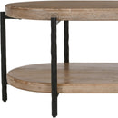 !nspire Johar 301-068NAT Oval Coffee Table - Natural/Black IMAGE 4