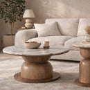  !nspire Martina 301-929WAL Round Coffee Table - Walnut IMAGE 2