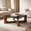  !nspire Merano 301-274MOC Square Coffee Table - Mocha/Walnut IMAGE 2