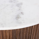  !nspire Reyna 301-248WAL Round Coffee Table with Storage - Walnut/White IMAGE 6