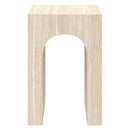  Worldwide Home Furnishings Atticus 501-193TR Square Accent Table - Travertine IMAGE 1