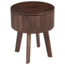 !nspire Balark 501-071WAL Round 1 Drawer Accent Table - Walnut IMAGE 1