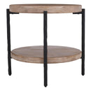  !nspire Johar 501-068NAT Round Accent Table - Natural/Black IMAGE 1