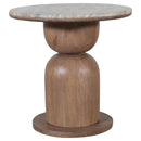  !nspire Martina 501-929WAL Round Accent Table - Walnut IMAGE 1
