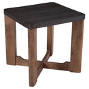  !nspire Merano 501-274MOC Square Accent Table - Mocha/Walnut IMAGE 1
