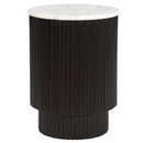  !nspire Reyna 501-248BLK Round Accent Table with Storage - Black/White IMAGE 1