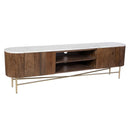  !nspire Reyna 506-248WAL Media Cabinet, 71" - Walnut/White IMAGE 1