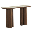  Worldwide Home Furnishings Seaton 502-759WAL Console Table, 47.25" - Walnut/Travertine IMAGE 1