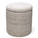  !nspire Dalia 402-757BEG Round Storage Ottoman - Beige IMAGE 1
