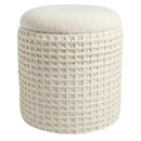  !nspire Indigo 402-308IV Round Storage Ottoman - Ivory IMAGE 1