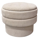  Worldwide Home Furnishings Kepler 402-306OAT Round Storage Ottoman - Oat IMAGE 1